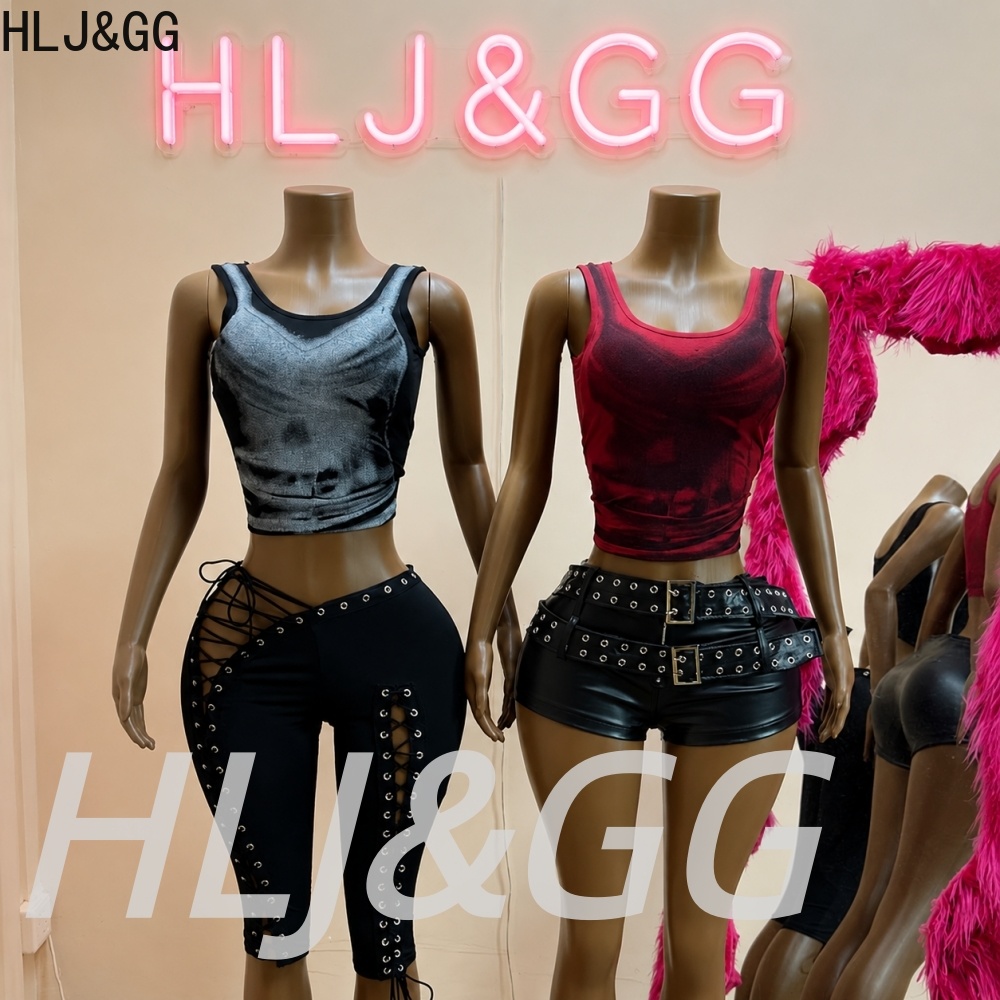Tie Dye Two Piece - HLJ&GG Trend Y2K Batik Baskı Tank