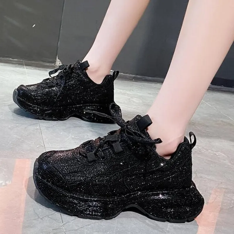 Women'S Fashion Running Shoes - Tasarımcı Kadın Bling Koşu Ayakkabıları Tıknaz