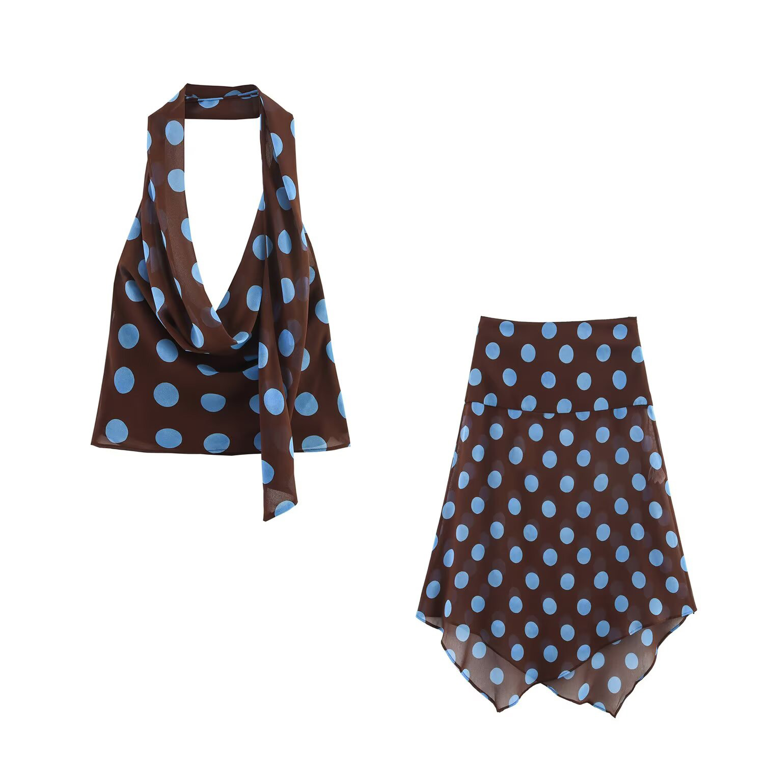 Asymmetric Top Women - Yaz yeni kadın ince eşarp puantiyeli