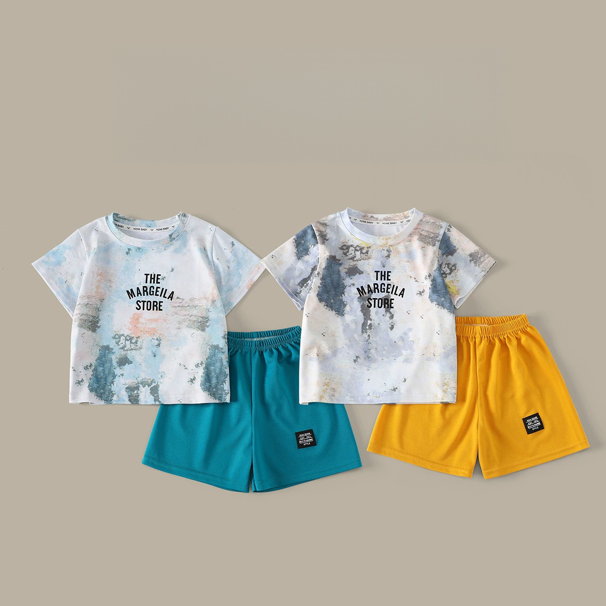 Tie Dye Two Piece - Çocuklar Yaz Tie Dye İki Parçalı