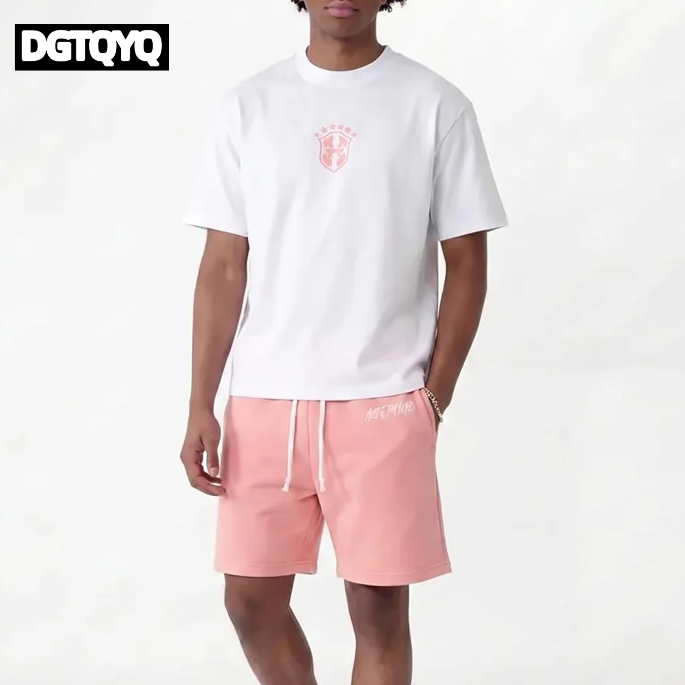 Women'S Fashion Q - Erkek Yazlık Yeni Pembe İşlemeli Günlük