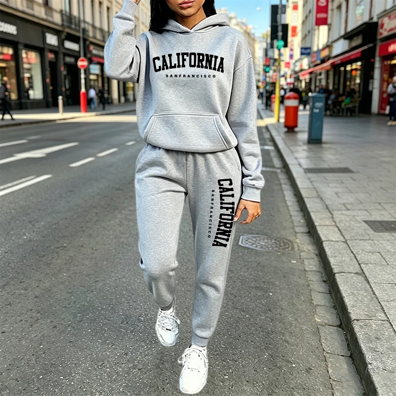 Women'S Fashion For 2026 - Kentsel Günlük Moda Kapüşonlu Eşofman Takımı