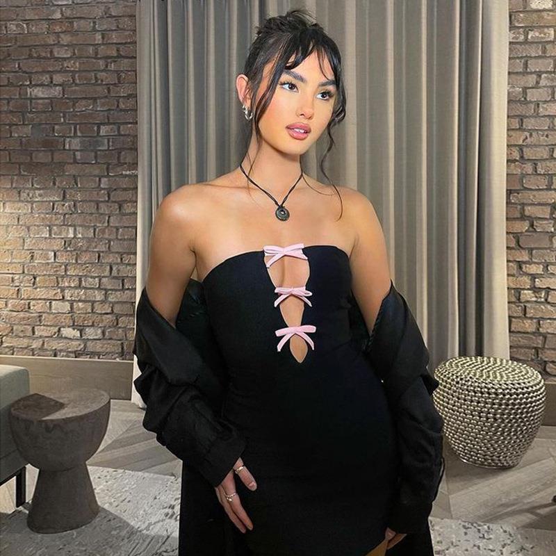 Zarif Yay Backless Kolsuz Body - Bodycon Dress Women incelemesi ve fiyatı