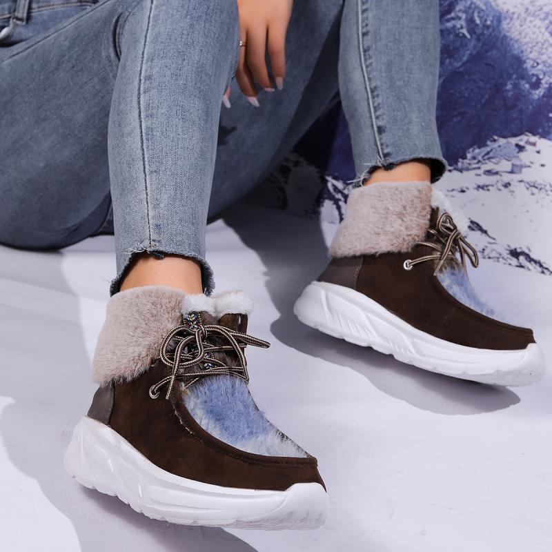 Moda Taklit Kürk Dantel Up Kar - Women'S Fashion Hiking Boots incelemesi ve fiyatı