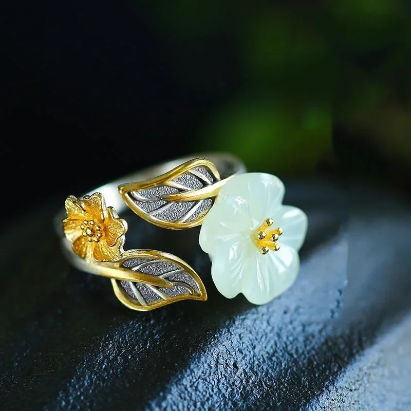 925 Gümüş Beyaz Hetian Yeşim Ç - Women Fashion Rings incelemesi ve fiyatı