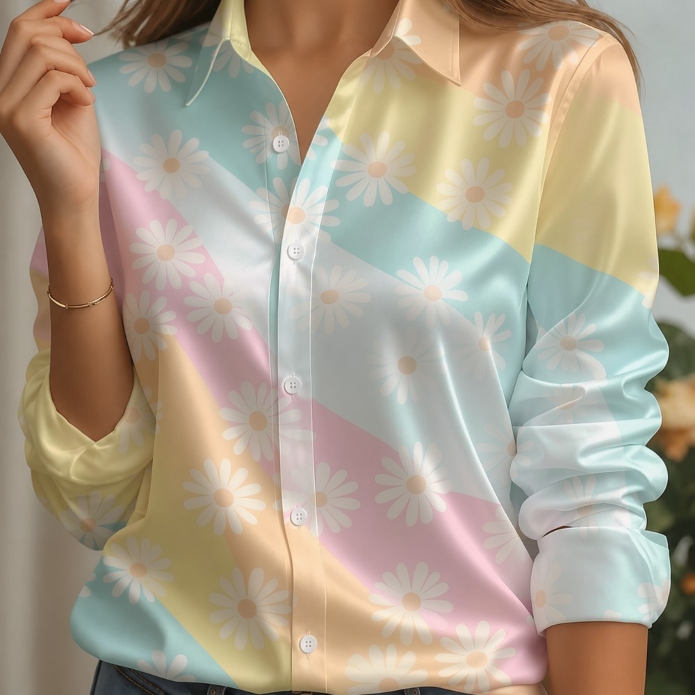 Kadın Saten Yaka Gömlek Pastel - Women'S Fashion Q incelemesi ve fiyatı