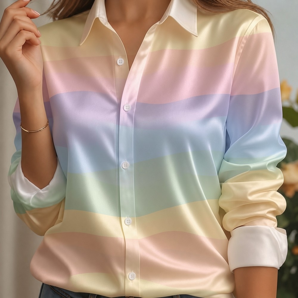 Kadın Saten Yaka Gömlek Pastel - Women'S Fashion Q incelemesi ve fiyatı