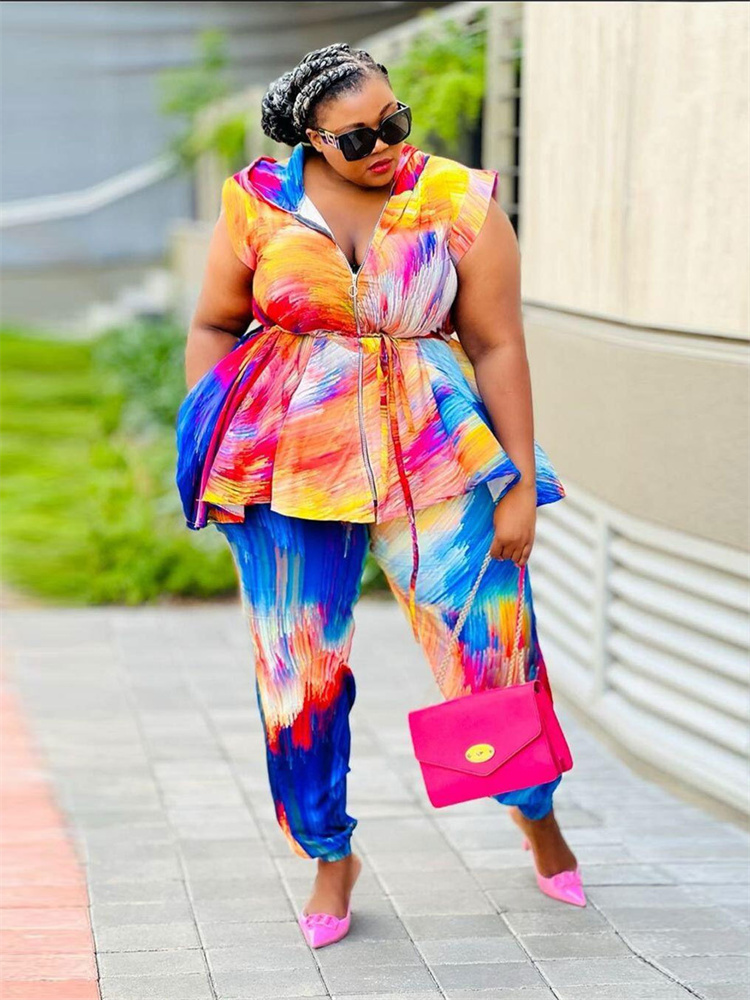Wmstar artı boyutu kadın giyim - Tie Dye Two Piece incelemesi ve fiyatı