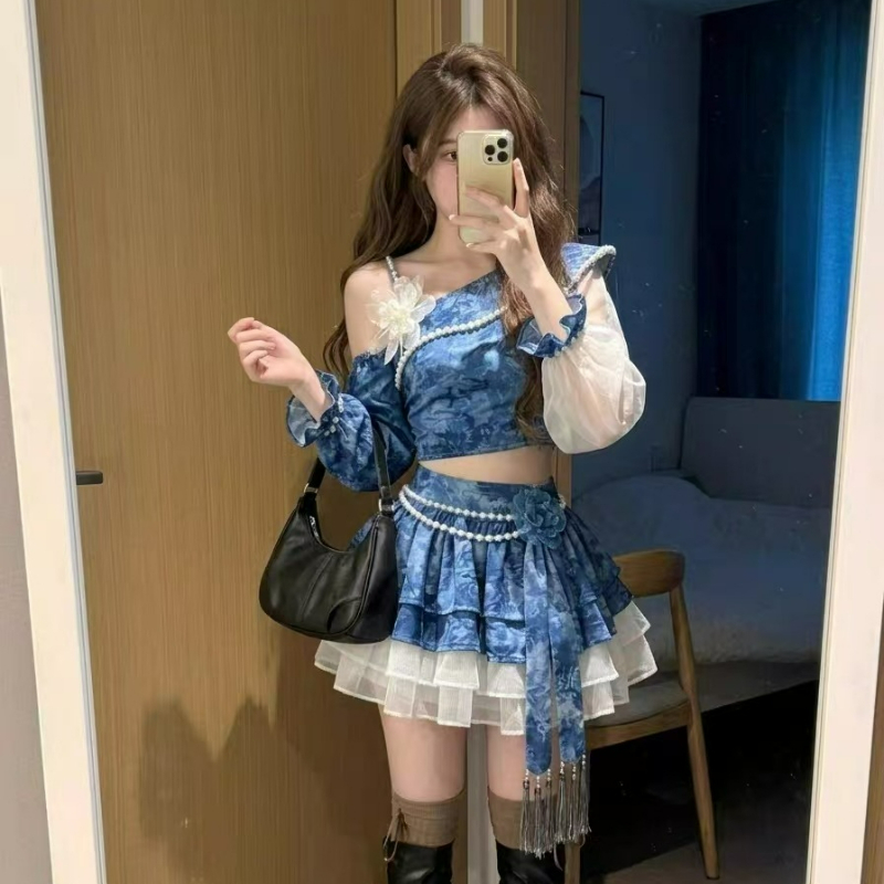 Japon Tarzı Vintage Zarif Loli - Asymmetric Top Women incelemesi ve fiyatı