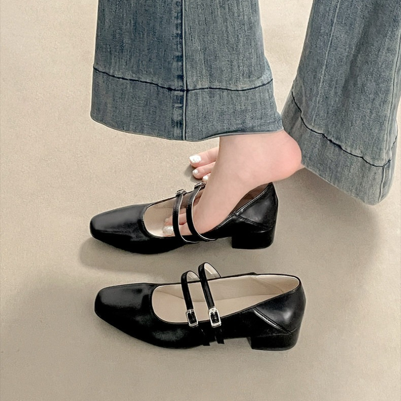 Kare Burunlu Düşük Topuklu Kad - Fashion Women Belt incelemesi ve fiyatı