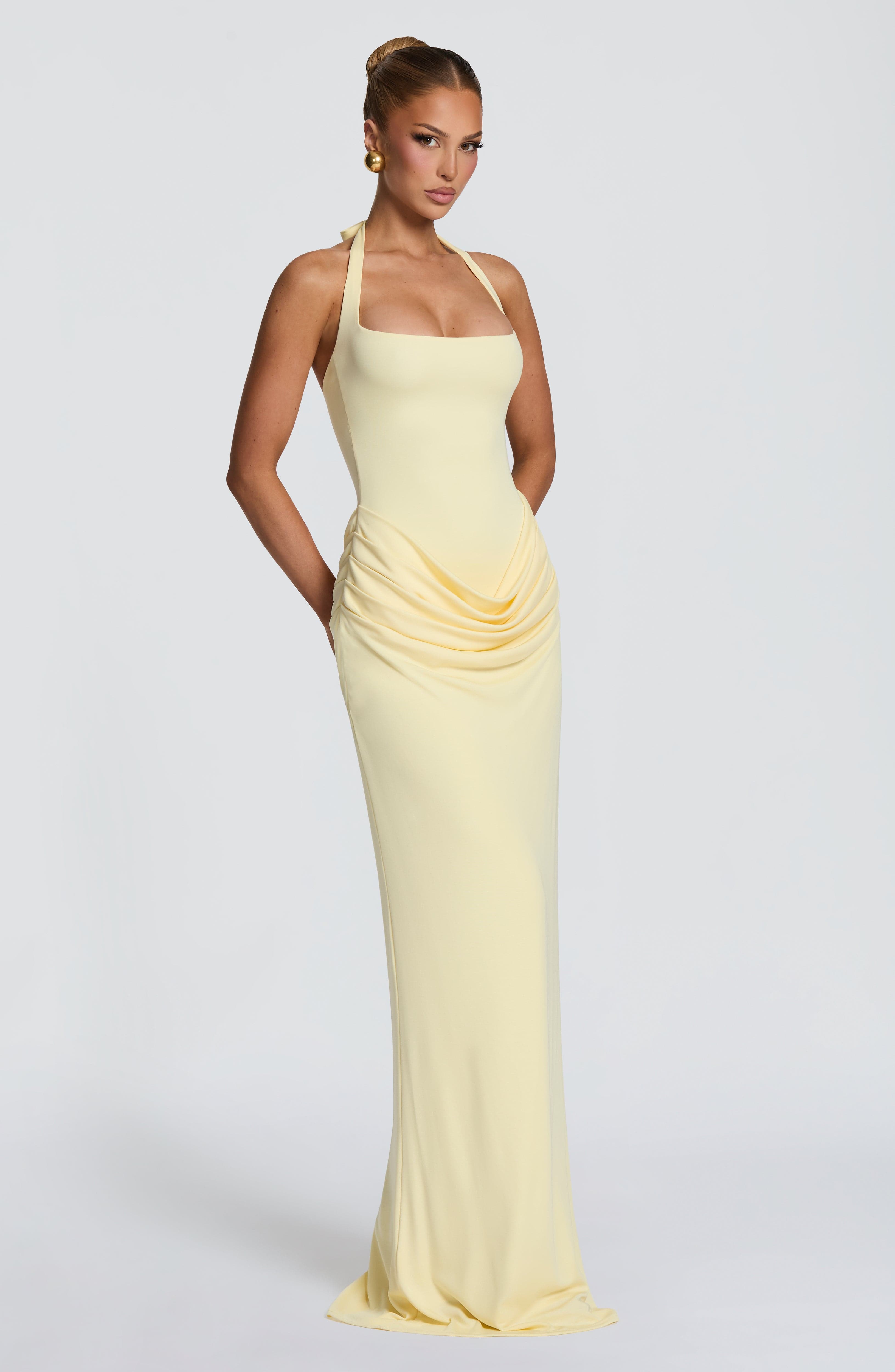 Halter Yaka Kare Kesim Maksi E - Bodycon Dress Women incelemesi ve fiyatı